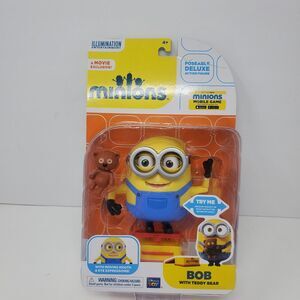 MINIONS DELUXE FIGURE MOVIE EXCLUSIVE BOB WITH TEDDY BEAR AND LUNCHBOX